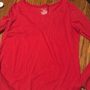 Women's Red Long Sleeve Top